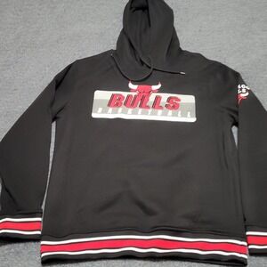 Chicago Bulls Basketball Hoodie NBA Men's M Black Fleece Sleeve Hit